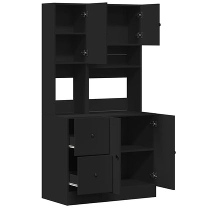 Köksinredning Köksskåp Svart 95x50x180 cm