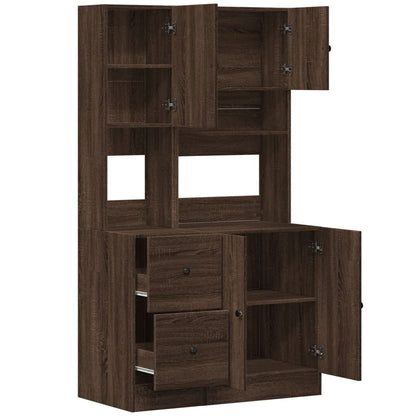 Köksinredning Köksskåp Brun Ek 95x50x180 cm