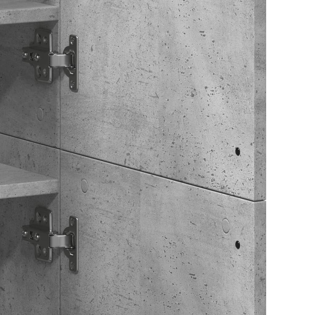 Skoställ Betonggrå Skoskåp 80x39x178 cm