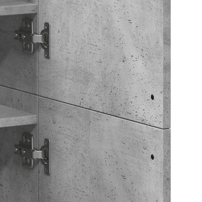 Skoställ Betonggrå Skoskåp 80x39x178 cm