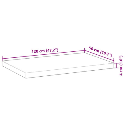 Bänkskiva för badrum behandlad 120x50x4 cm massivt akaciaträ