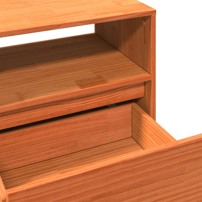 TV-Möbel Brun TV-Bänk vaxbrun 140x37x50 cm massiv furu