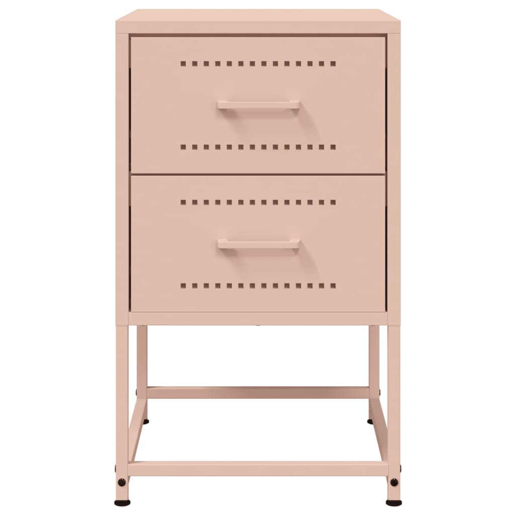 Sängbord 2 st rosa 36x39x60,5 cm stål
