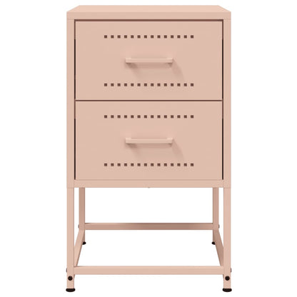 Sängbord 2 st rosa 36x39x60,5 cm stål