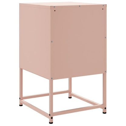 Sängbord 2 st rosa 36x39x60,5 cm stål