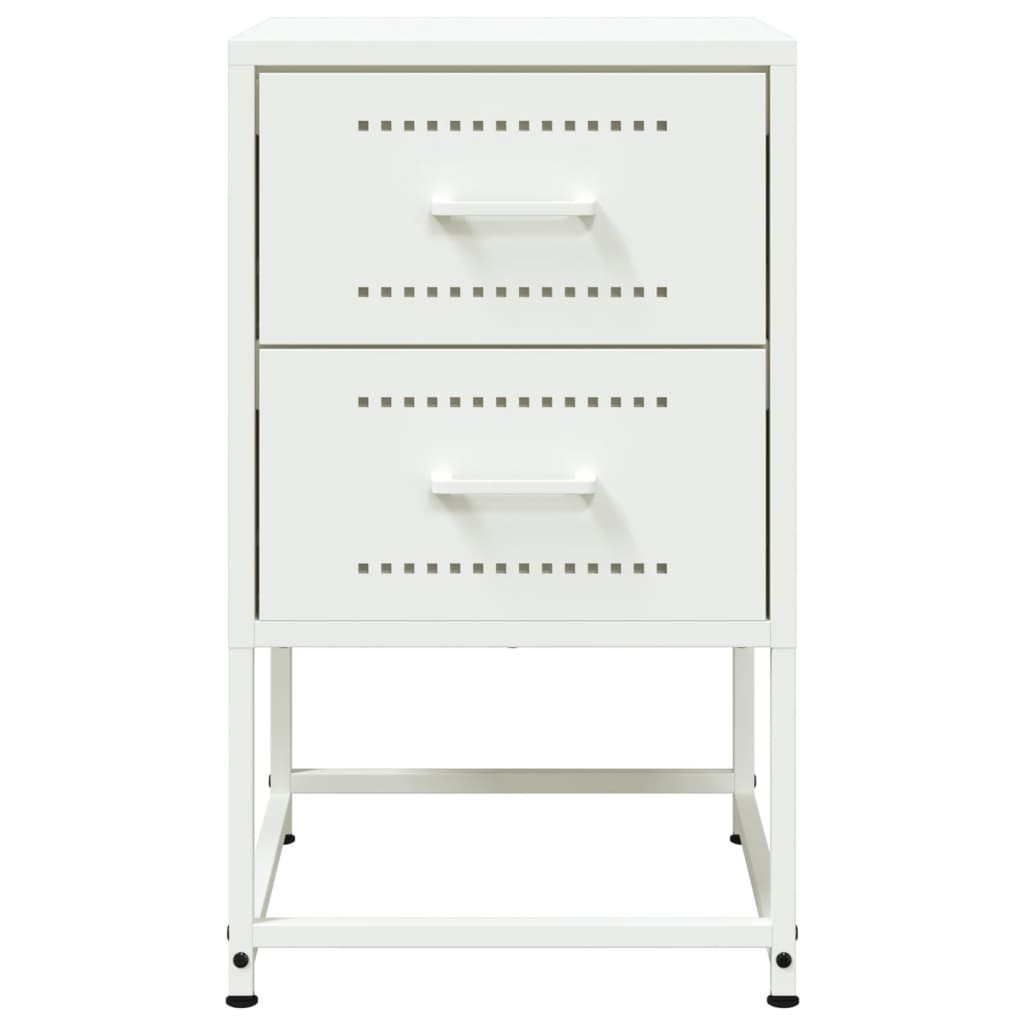 Sängbord 2 st vit 36x39x60,5 cm stål