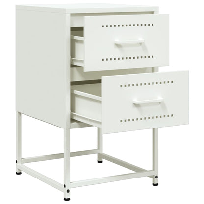 Sängbord 2 st vit 36x39x60,5 cm stål