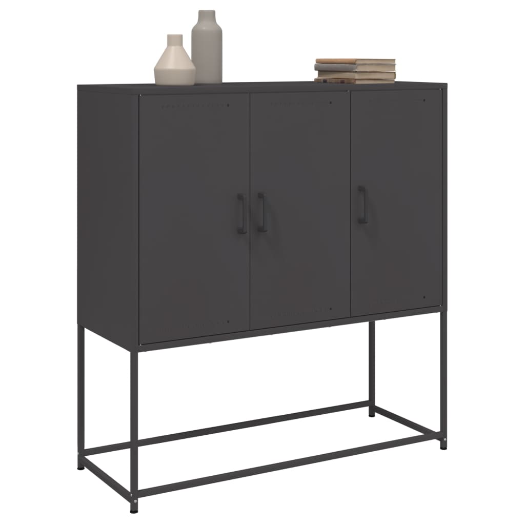 Skåp DIV. Svart 100,5x39x107 cm stål