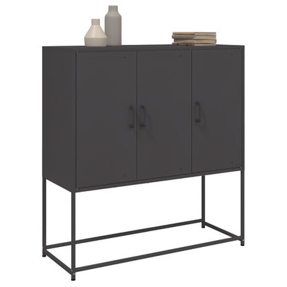 Skåp DIV. Svart 100,5x39x107 cm stål