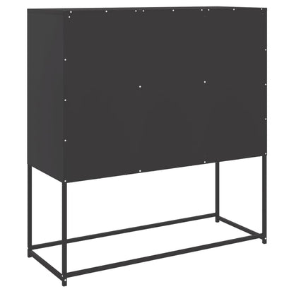 Skåp DIV. Svart 100,5x39x107 cm stål
