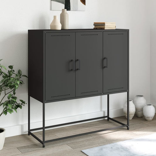 Skåp DIV. Svart 100,5x39x107 cm stål