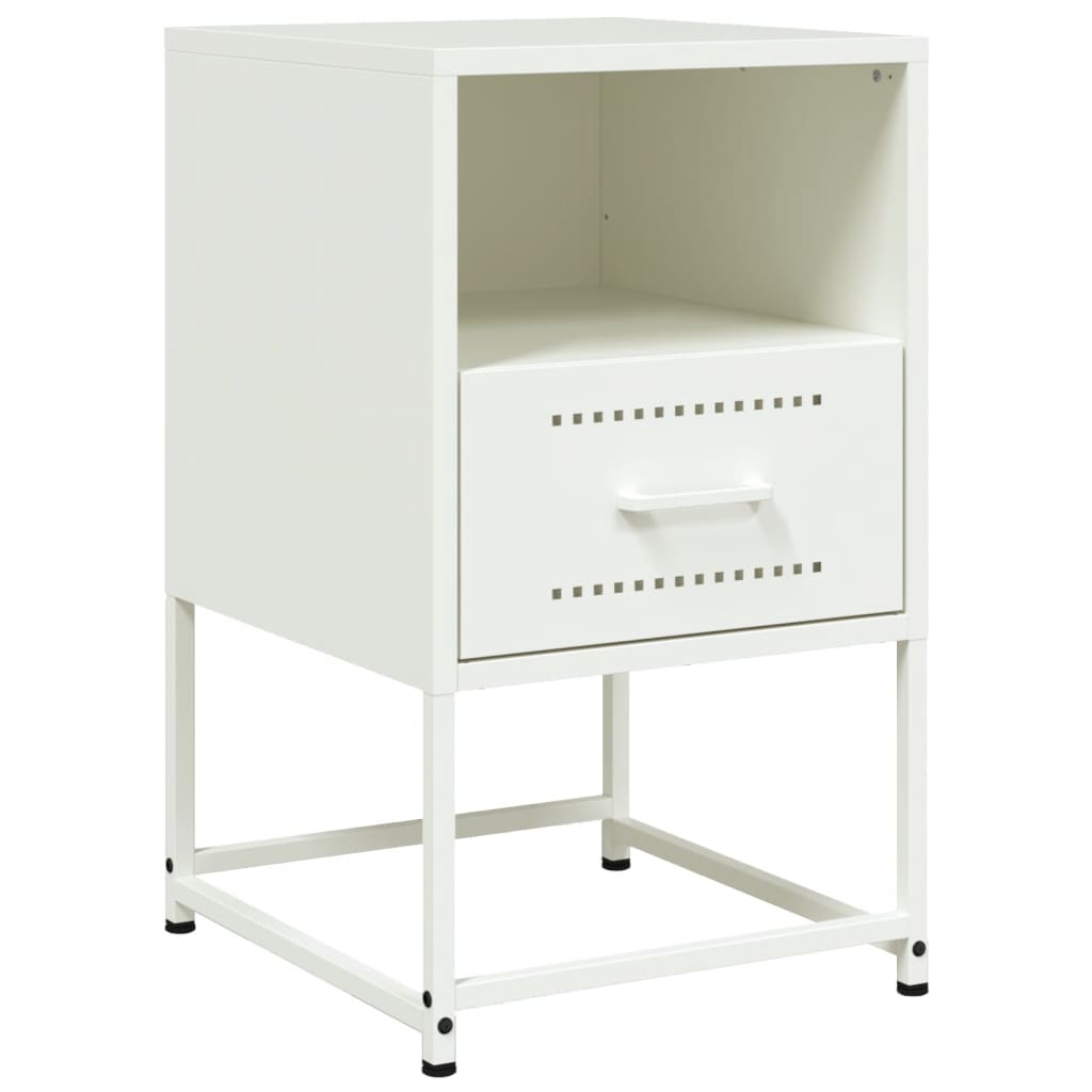Sängbord 2 st vit 36x39x60,5 cm stål