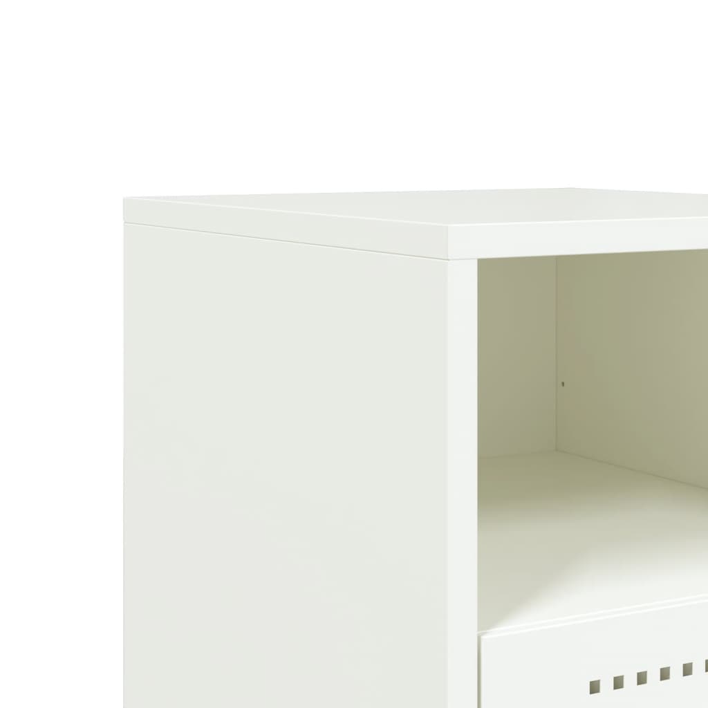 Sängbord 2 st vit 36x39x60,5 cm stål