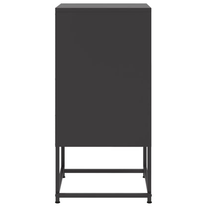 Sängbord 2 st svart 36x39x78 cm stål