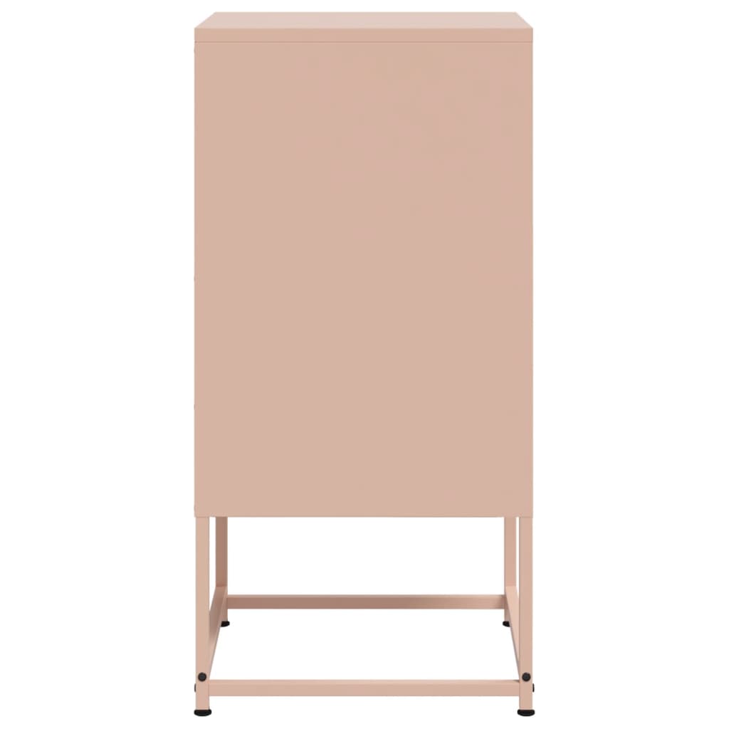 Sängbord 2 st rosa 36x39x78 cm stål