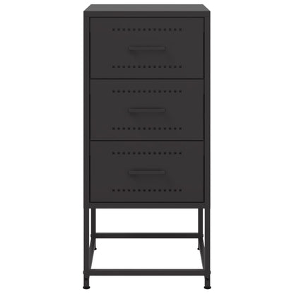 Sängbord 2 st svart 36x39x78 cm stål