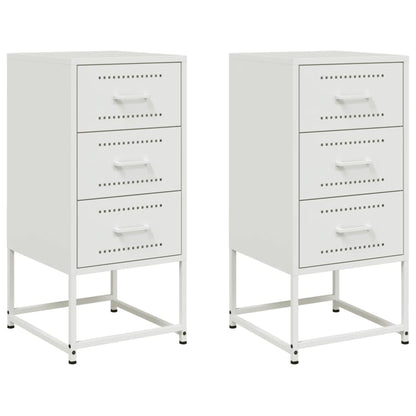 Sängbord 2 st vit 36x39x78 cm stål