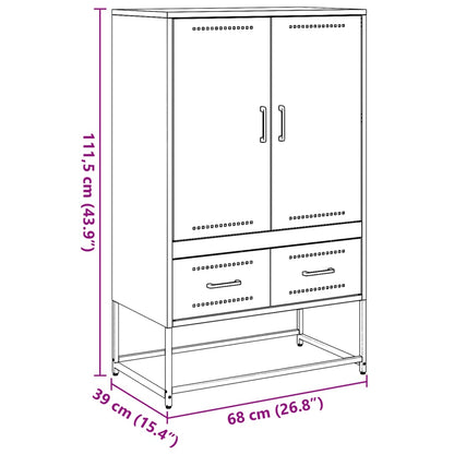 Skåp DIV. rosa 68x39x111,5 cm stål