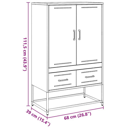 Skåp DIV. antracit 68x39x111,5 cm stål