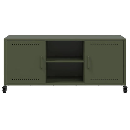 TV-Möbel DIV. TV-Bänk olivgrön 100,5x39x43,5 cm stål