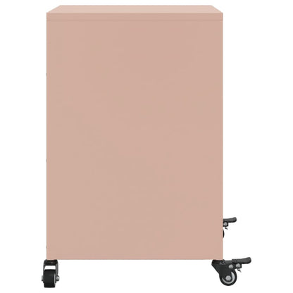 Sängbord 2 st rosa 36x39x59 cm stål