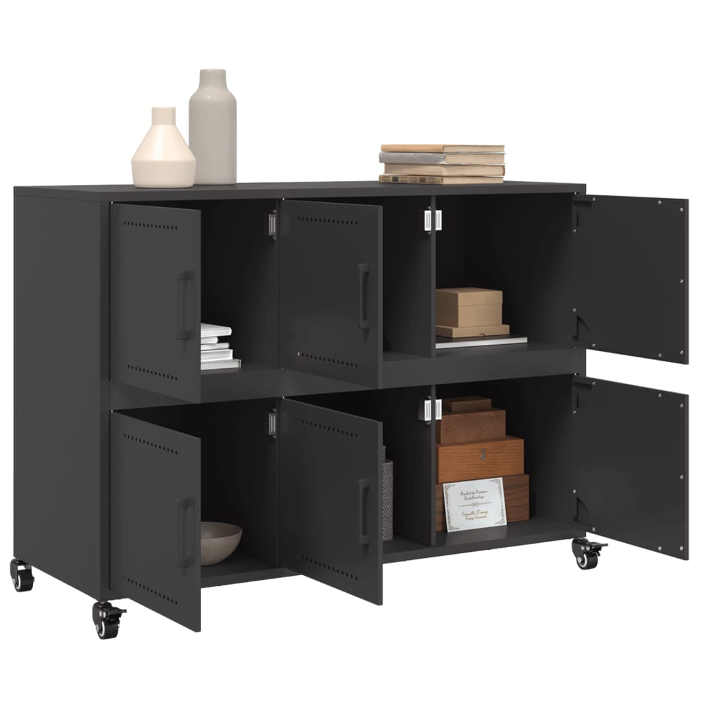 Skänk DIV. Svart 100,5x39x72 cm stål