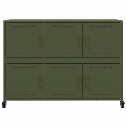 Skänk DIV. olivgrön 100,5x39x72 cm stål