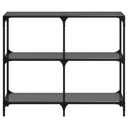 Avlastningsbord Konsollbord DIV. med Svart glasskiva 98x30x81 cm stål