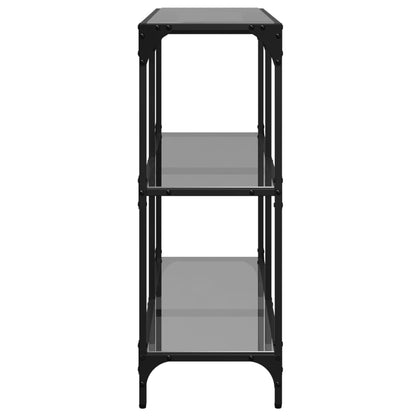 Avlastningsbord Konsollbord DIV. med Svart glasskiva 98x30x81 cm stål