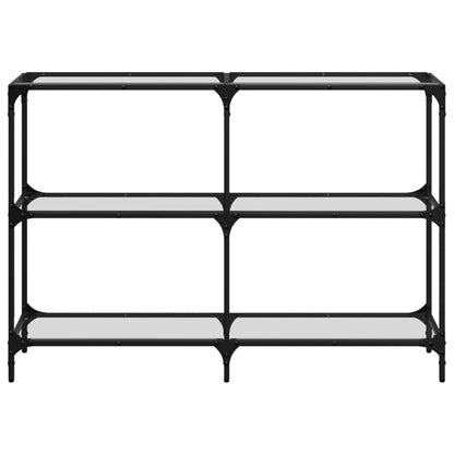 Avlastningsbord Konsollbord DIV. med transparent glasskiva 118,5x30x81 cm stål