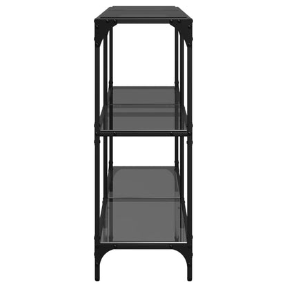 Avlastningsbord Konsollbord DIV. med Svart glasskiva 118,5x30x81 cm stål