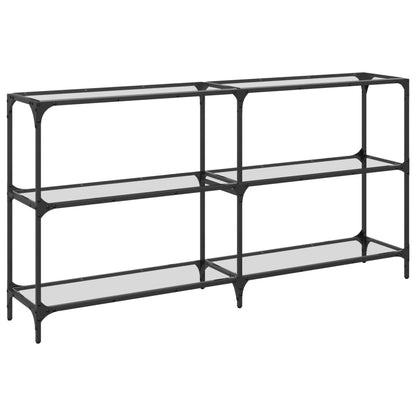 Avlastningsbord Konsollbord DIV. med transparent glasskiva 158,5x30x81 cm stål