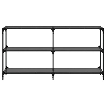 Avlastningsbord Konsollbord DIV. med Svart glasskiva 158,5x30x81 cm stål