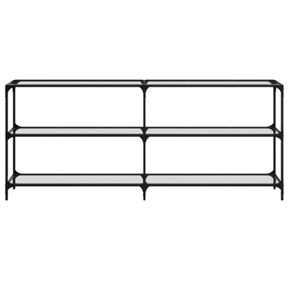 Avlastningsbord Konsollbord DIV. med transparent glasskiva 194,5x30x81 cm stål