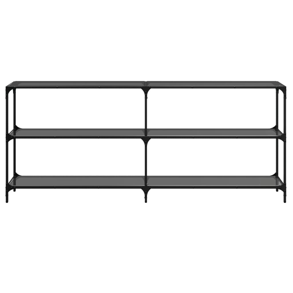 Avlastningsbord Konsollbord DIV. med Svart glasskiva 194,5x30x81 cm stål