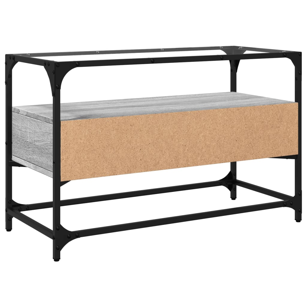 TV-Möbel Sonoma Grå TV-Bänk med glasskiva 80x35x51 cm