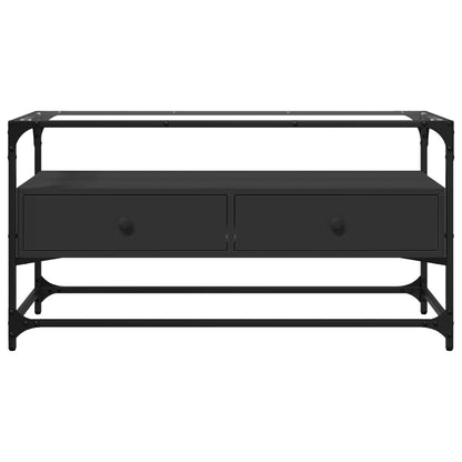 TV-Möbel Svart TV-Bänk med glasskiva 98x35x51 cm