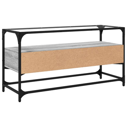 TV-Möbel Sonoma Grå TV-Bänk med glasskiva 98x35x51 cm