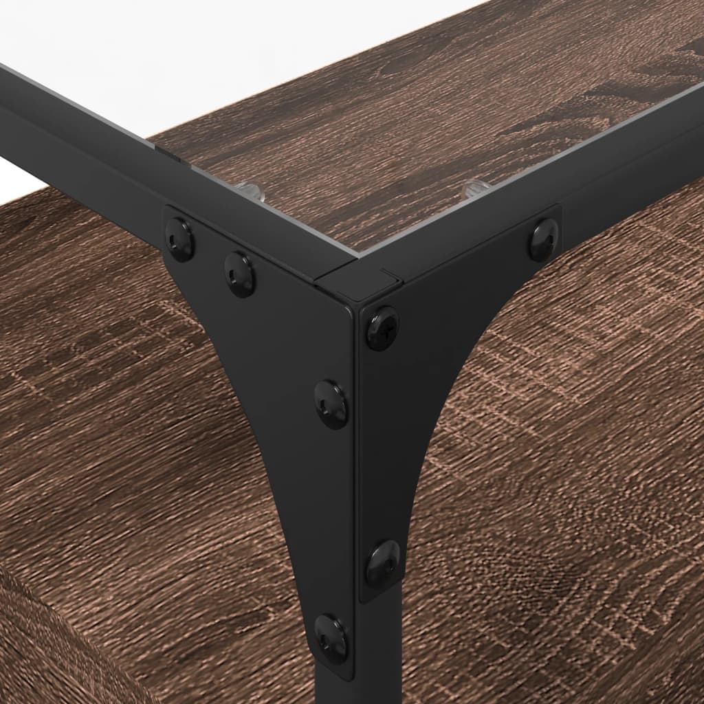 TV-Möbel Brun Ek TV-Bänk med glasskiva 98x35x51 cm