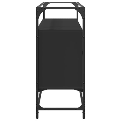 Skänk Svart med glasskiva 98x35x81 cm