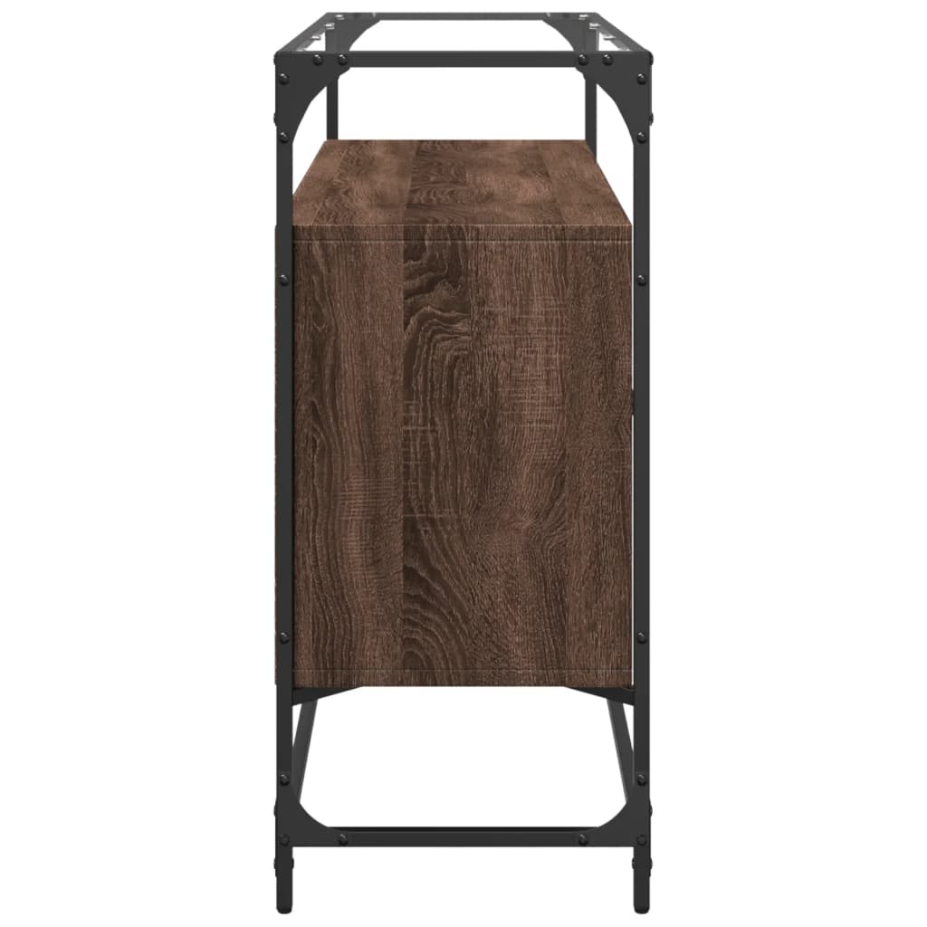 Skänk Brun Ek med glasskiva 98x35x81 cm