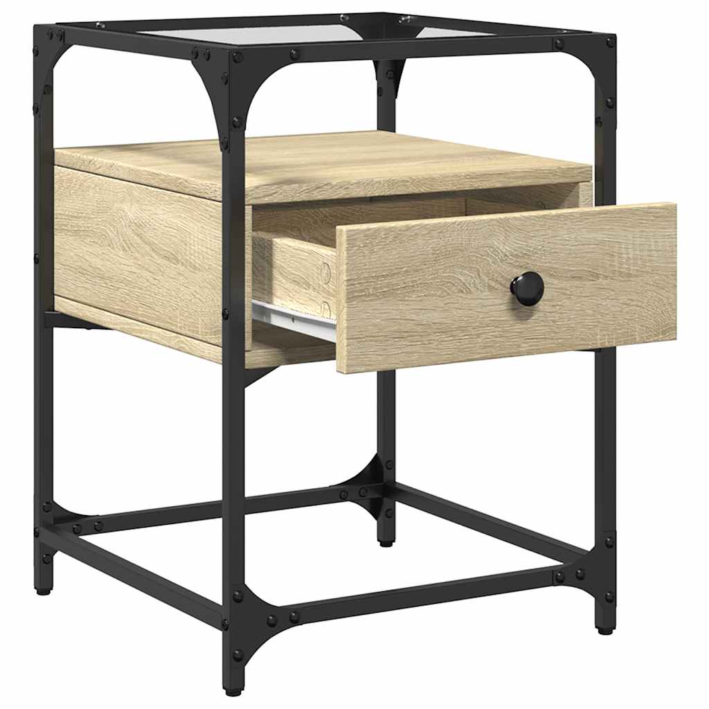 Sängbord 2 st sonoma-ek 40x40x55 cm konstruerat trä