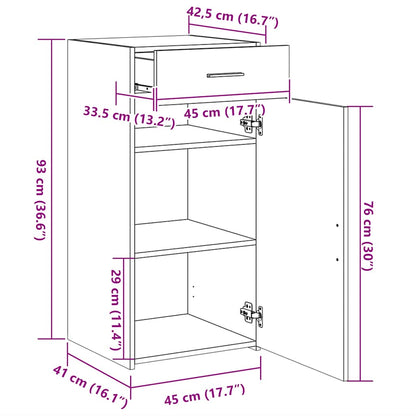 Skänk Betonggrå 45x42,5x93 cm