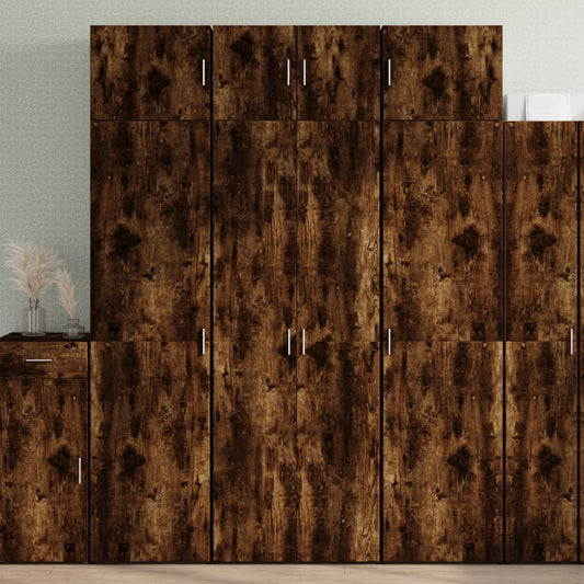 Skåp Rökfärgad Ek 70x42,5x225 cm