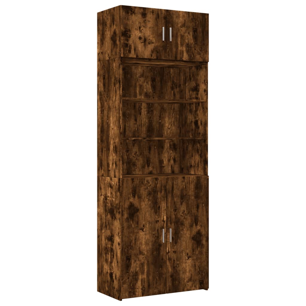 Skåp Rökfärgad Ek 80x42,5x225 cm