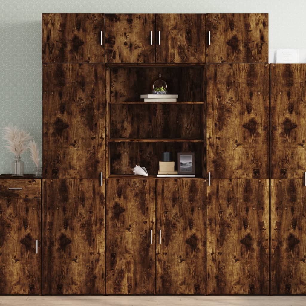 Skåp Rökfärgad Ek 80x42,5x225 cm