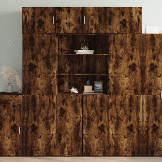 Skåp Rökfärgad Ek 80x42,5x225 cm