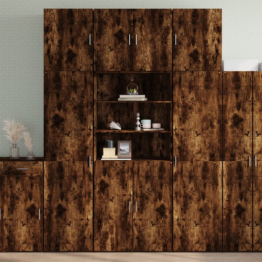 Skåp Rökfärgad Ek 80x42,5x249 cm