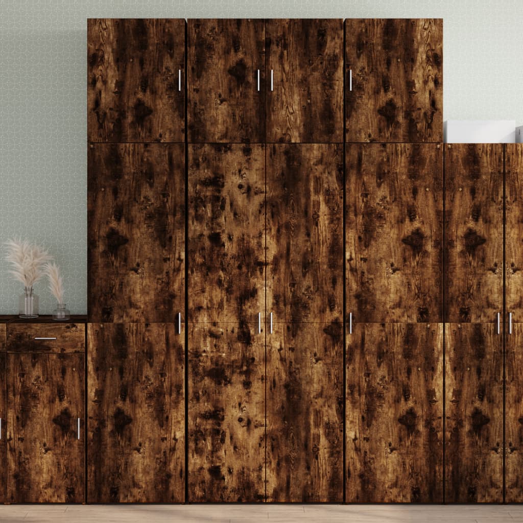Skåp Rökfärgad Ek 80x42,5x249 cm