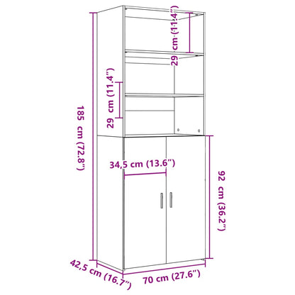 Skåp Sonoma Ek 70x42,5x185 cm